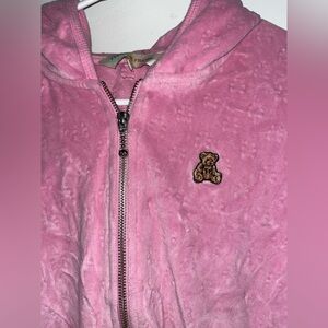 Charming Pink Kids Puffer Jacket with Bear Patch
